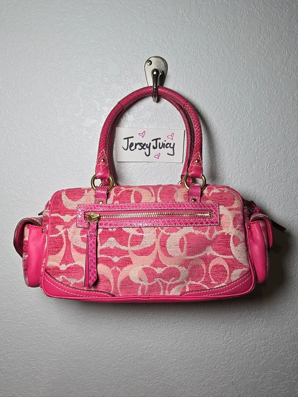 COACH Limited Edition Signature C Chenille Python Legacy Gallery Satchel 2005